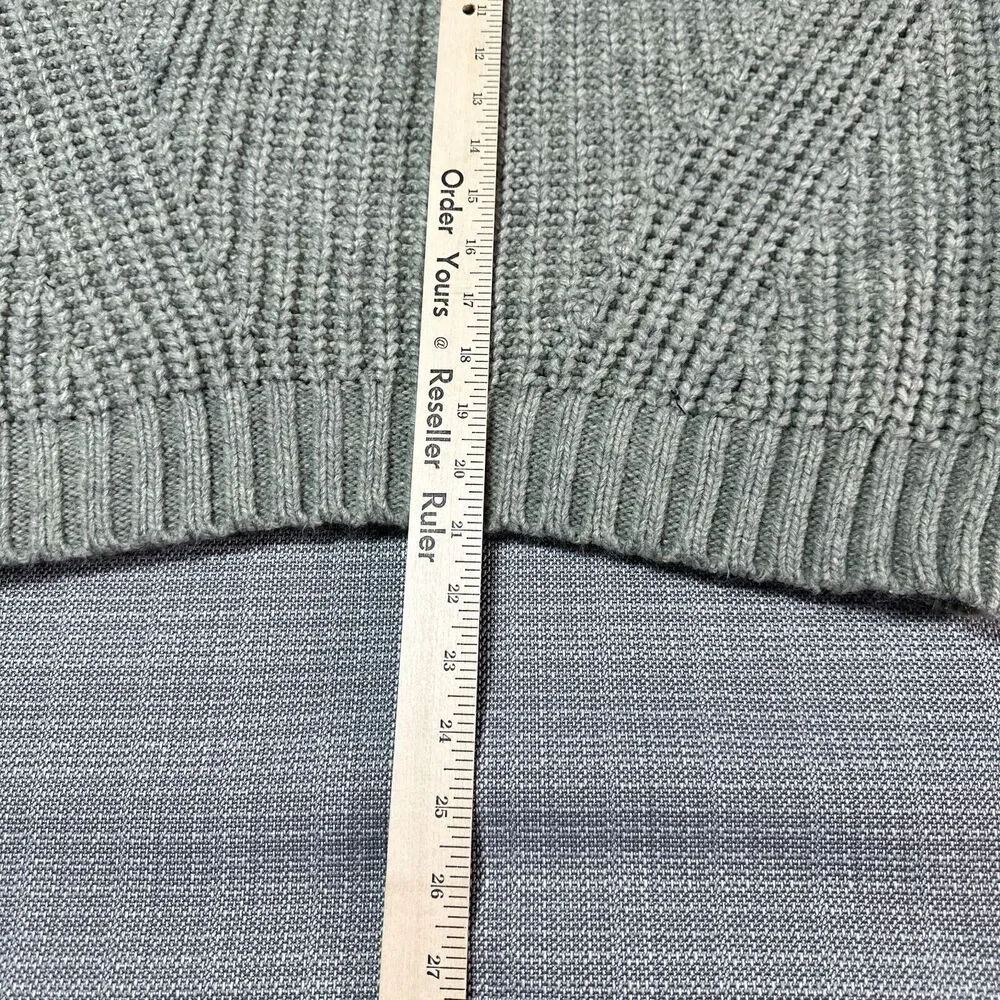 American Eagle Sweater Womens Medium Pullover Green Chunky Knit Boxy Cozy Ribbed